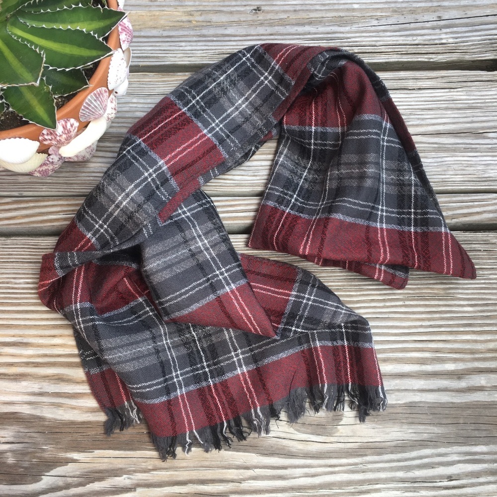 Cole Haan Lambswool Plaid Scarf